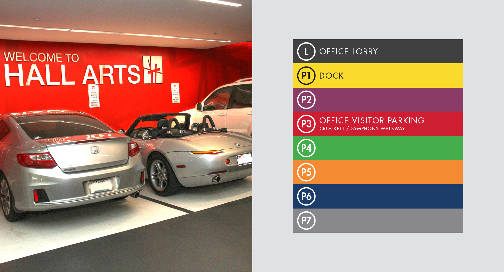 Hall Arts Parking Level Colors