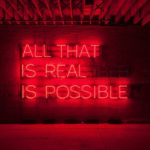 Hall Art's LED art "All That is Real is Possible" by Alicia Eggert.