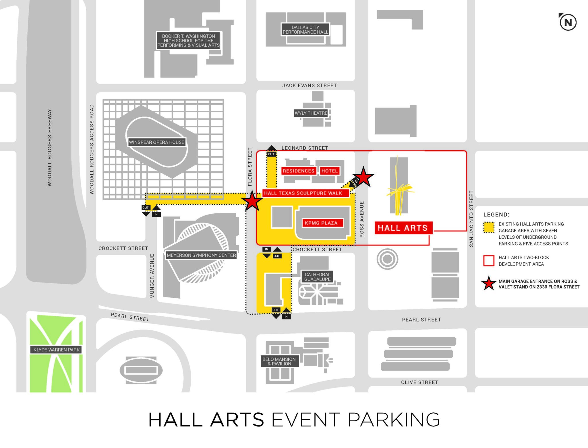 Hall Arts event parking map.